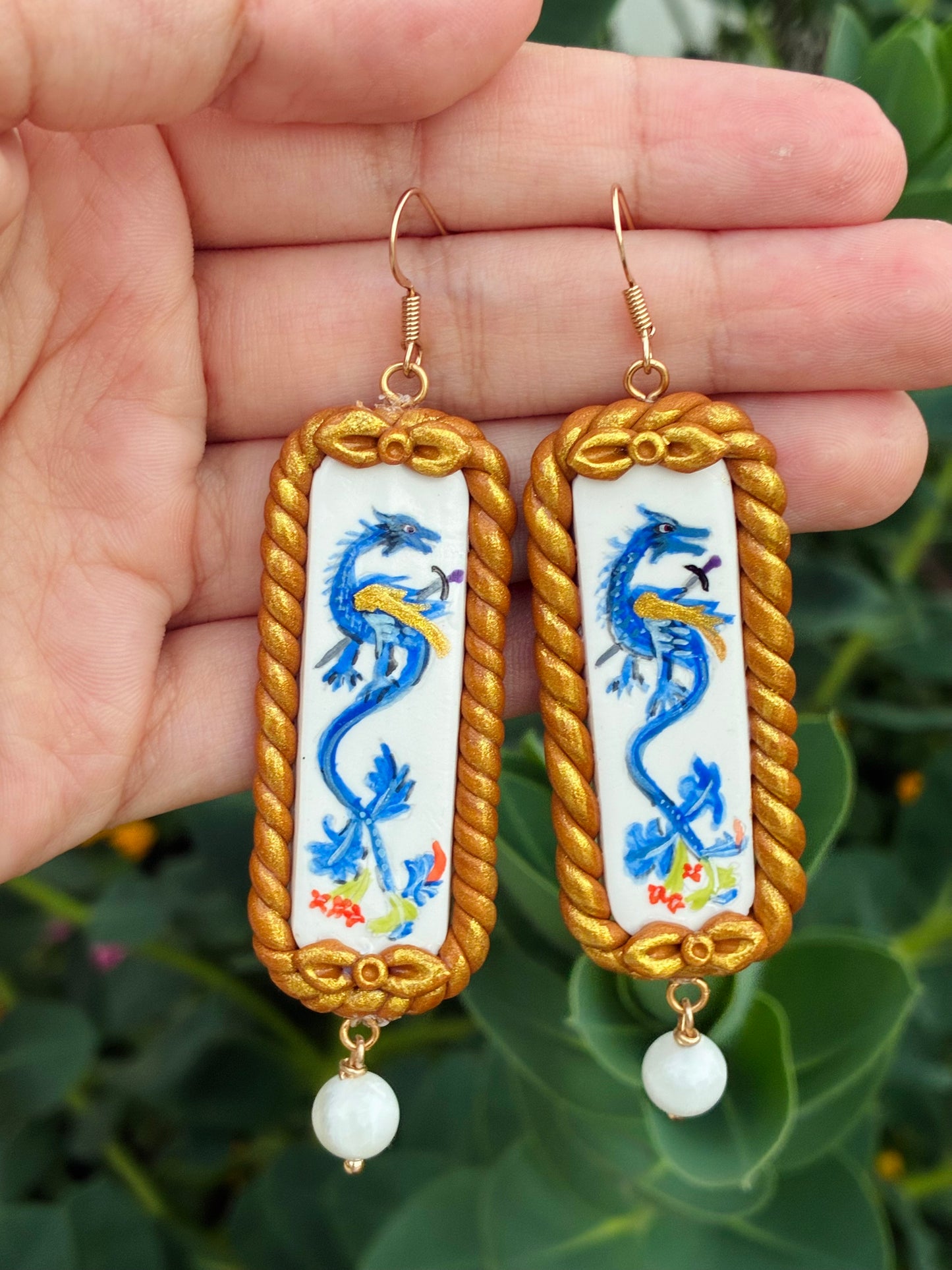 Margret of Antioch Medieval Dragon Earrings