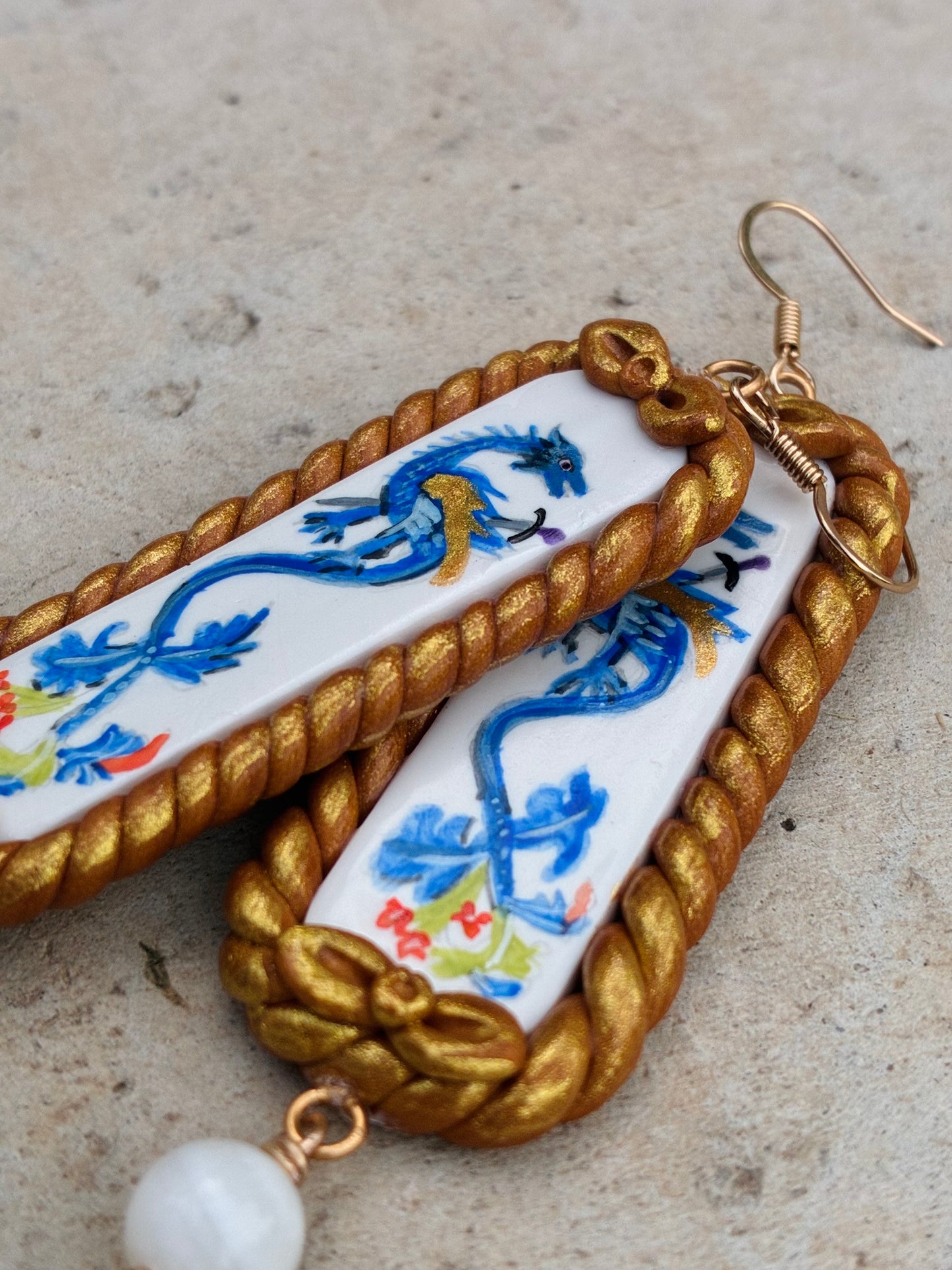 Margret of Antioch Medieval Dragon Earrings