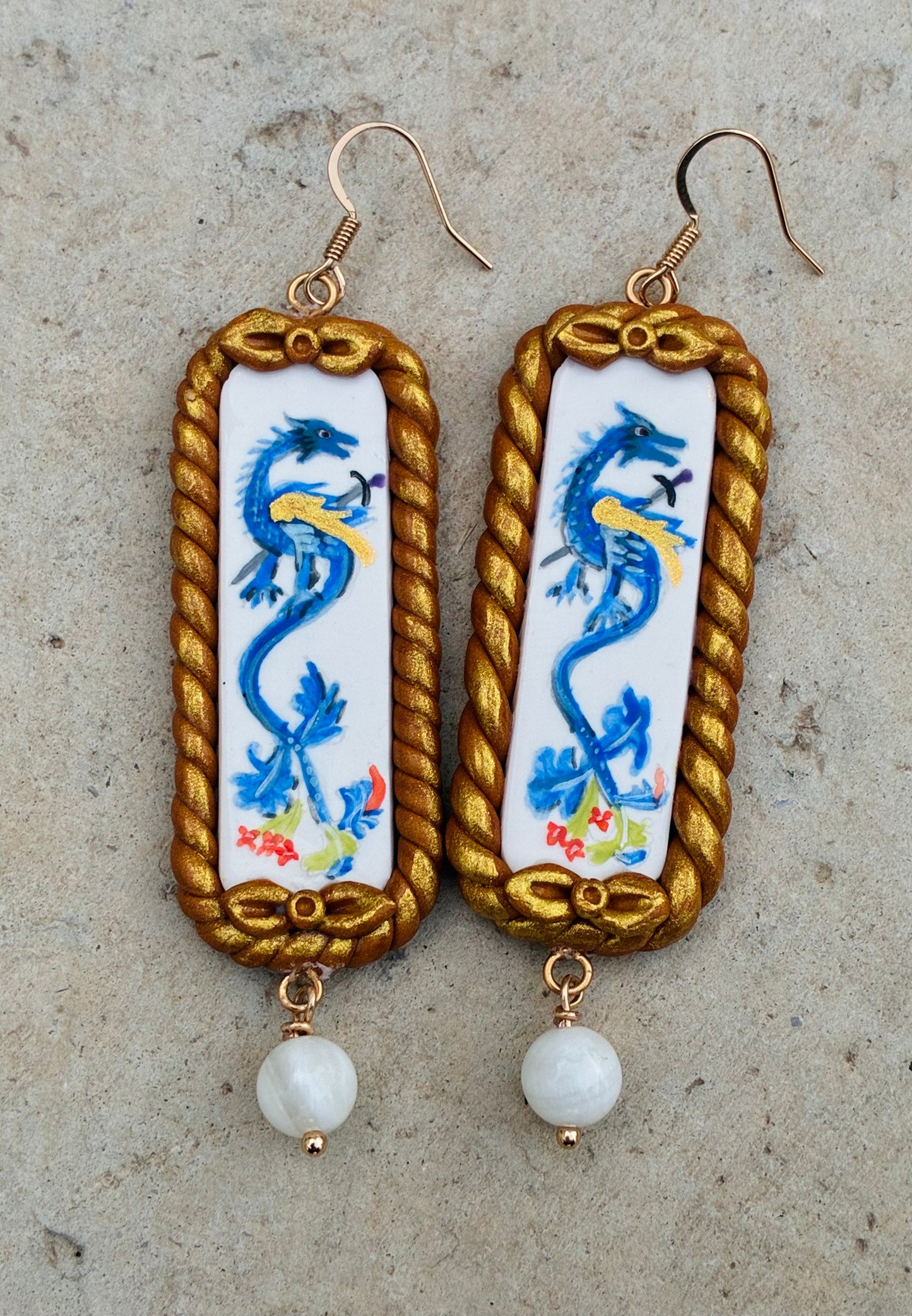 Margret of Antioch Medieval Dragon Earrings