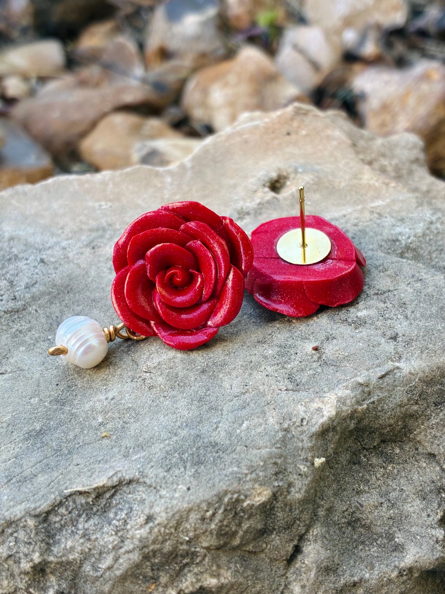 Rosa Mystica Earrings in Red
