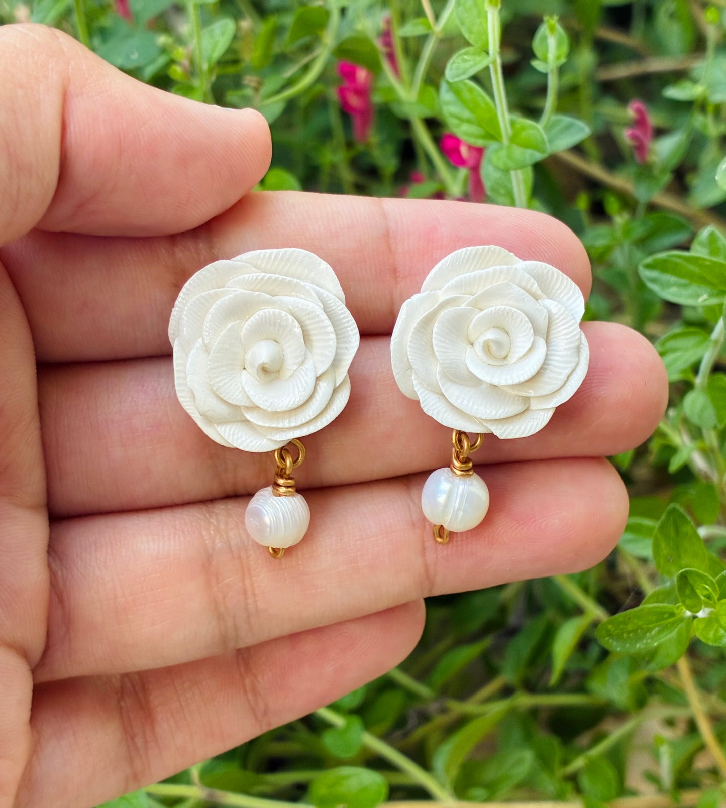 Rosa Mystica Earrings in White