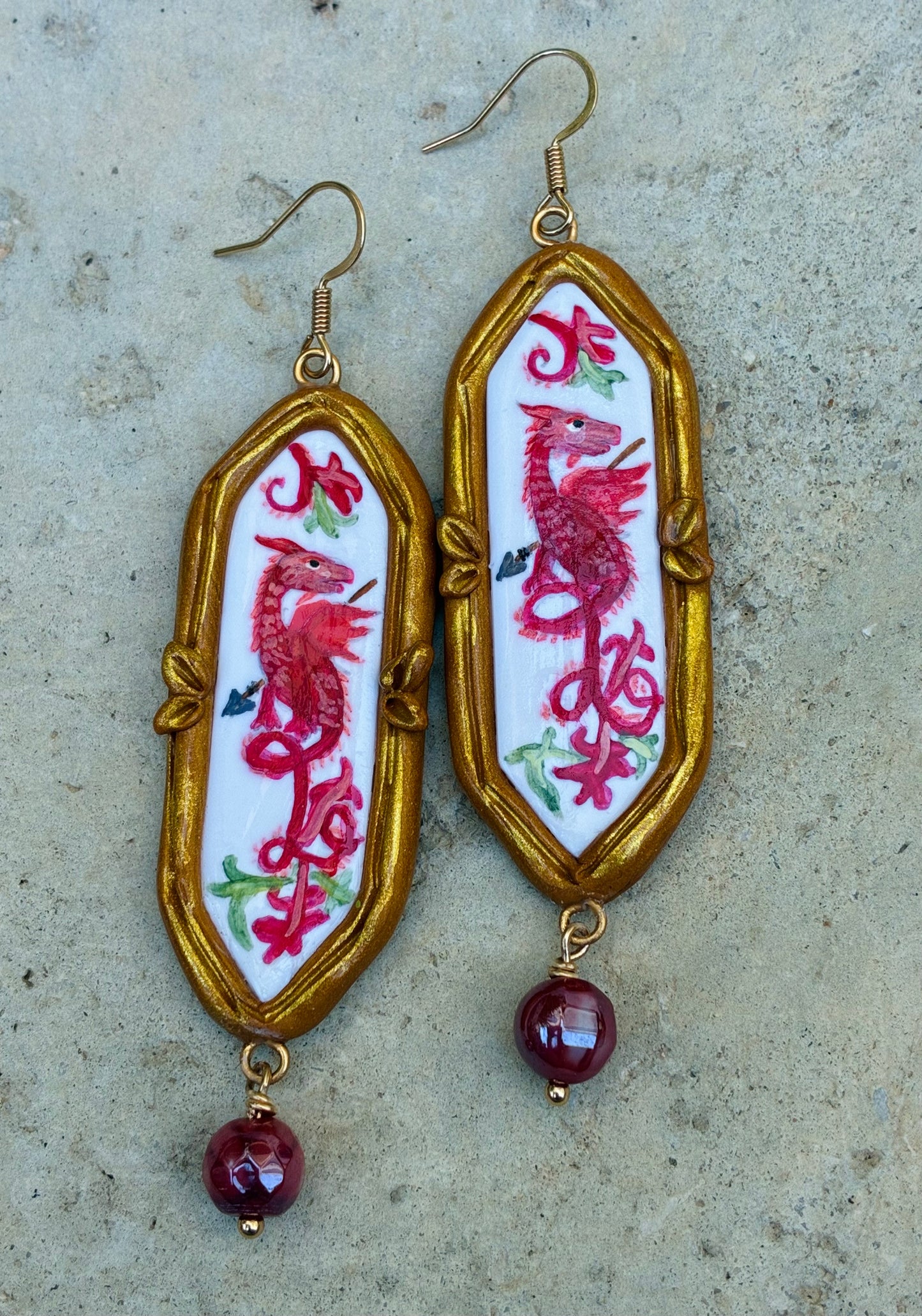 St. George Medieval Dragon Earrings