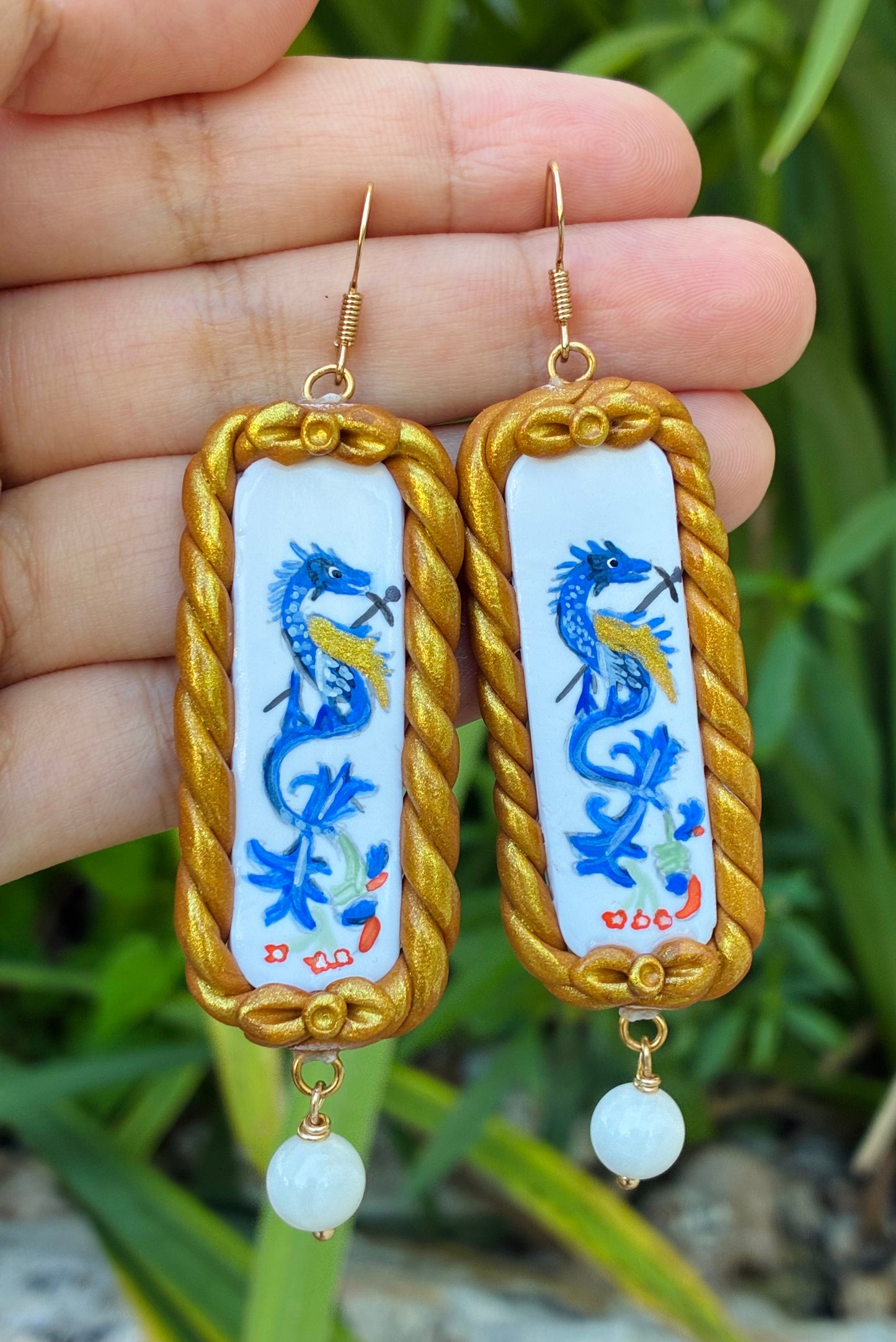 Margret of Antioch Medieval Dragon Earrings