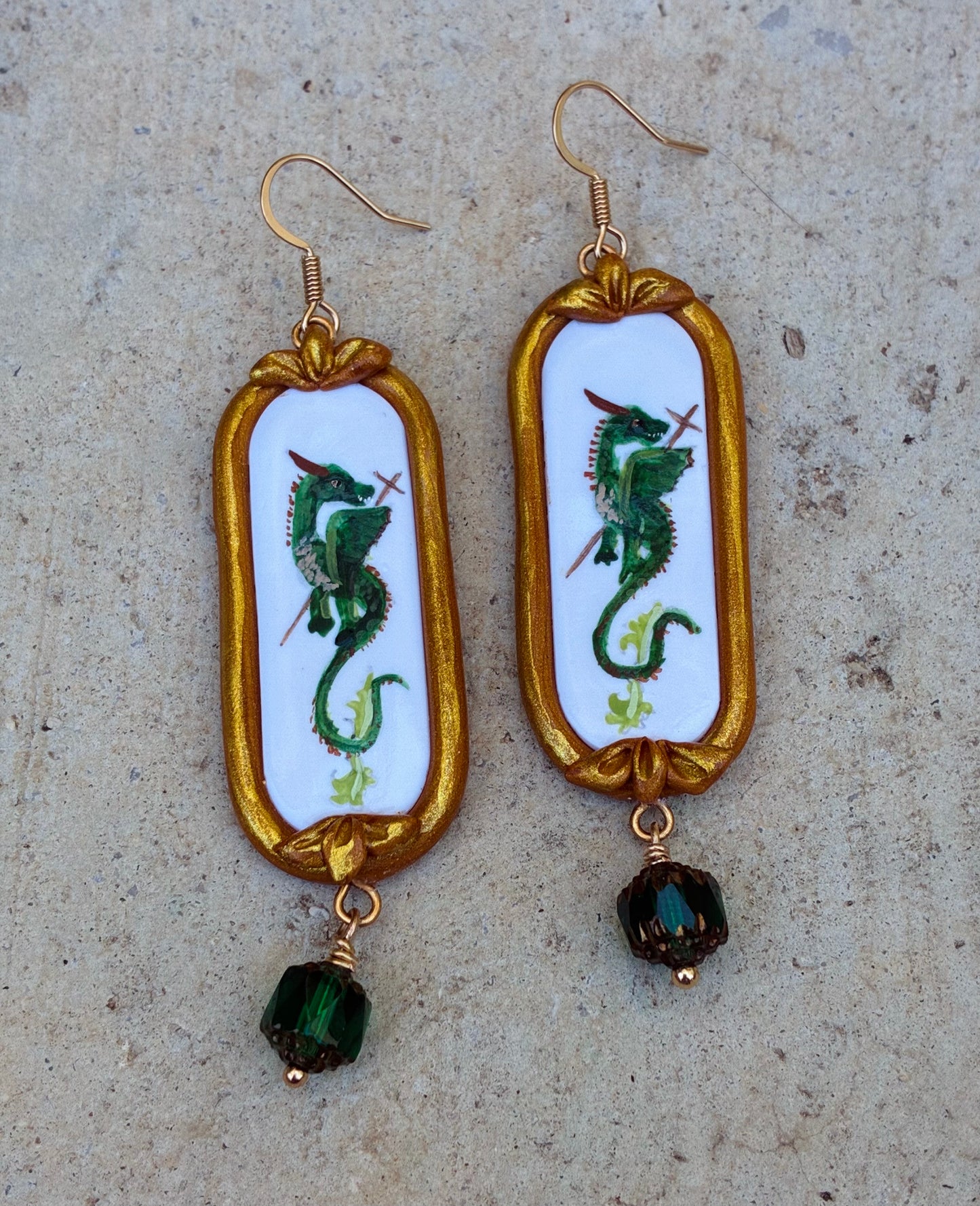 St. Martha Medieval Dragon Earrings
