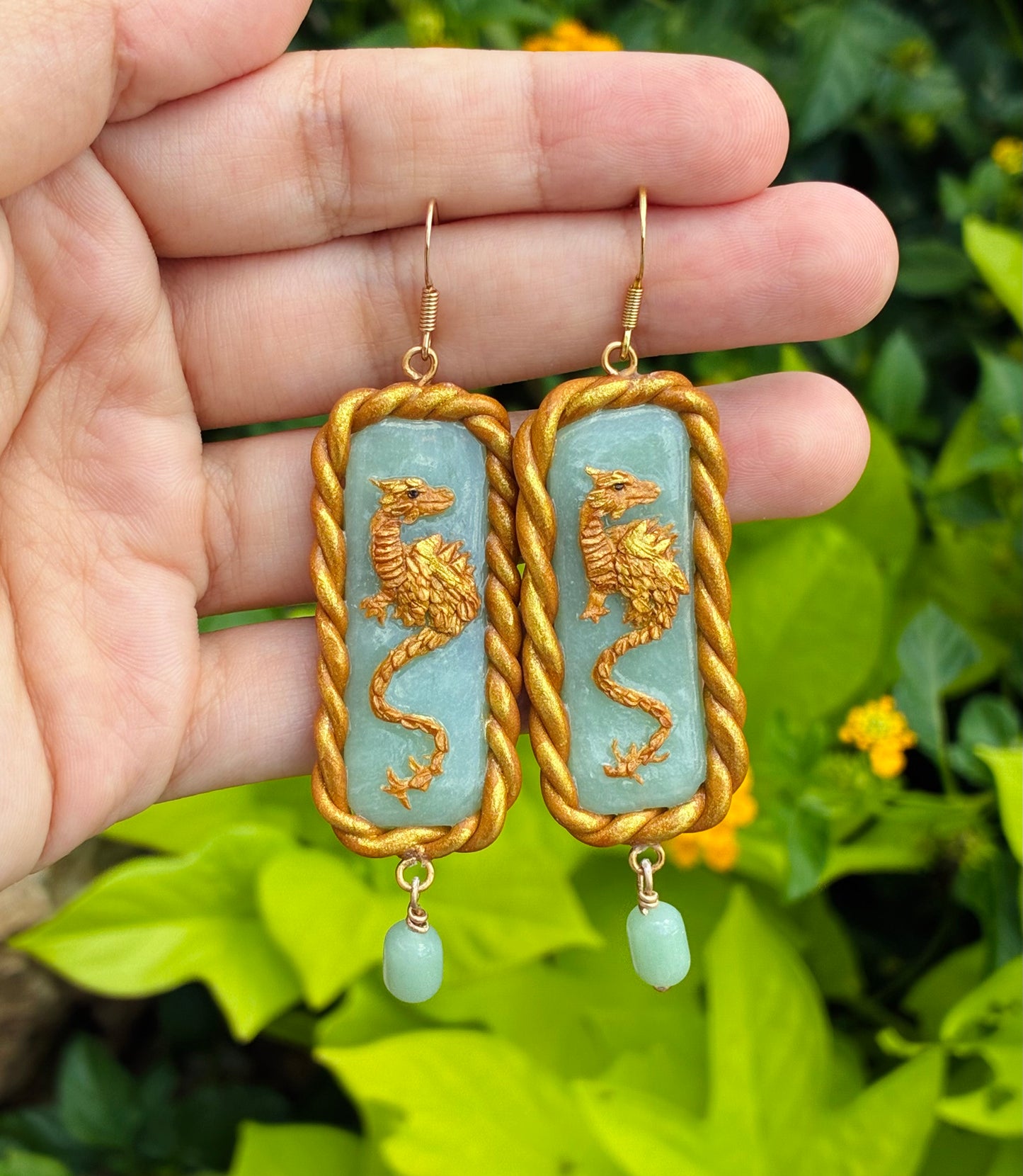 Pope Celestine I Gold Dragon Earrings
