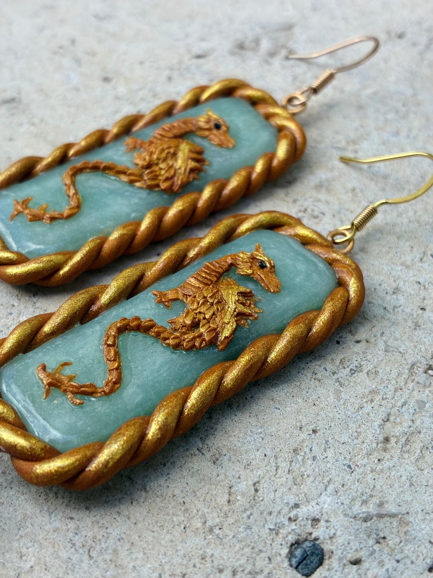 Pope Celestine I Gold Dragon Earrings