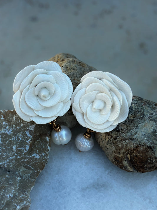 Rosa Mystica Earrings in White