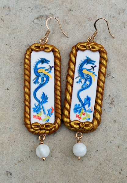 Margret of Antioch Medieval Dragon Earrings
