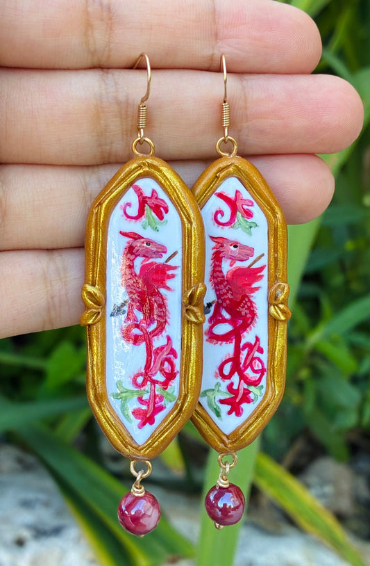 St. George Medieval Dragon Earrings
