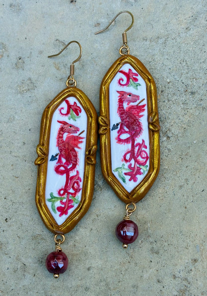 St. George Medieval Dragon Earrings