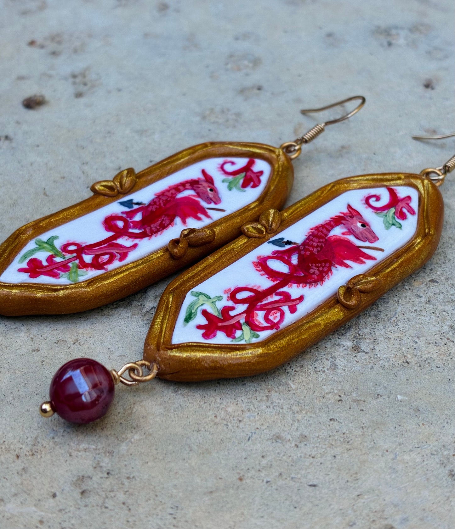 St. George Medieval Dragon Earrings