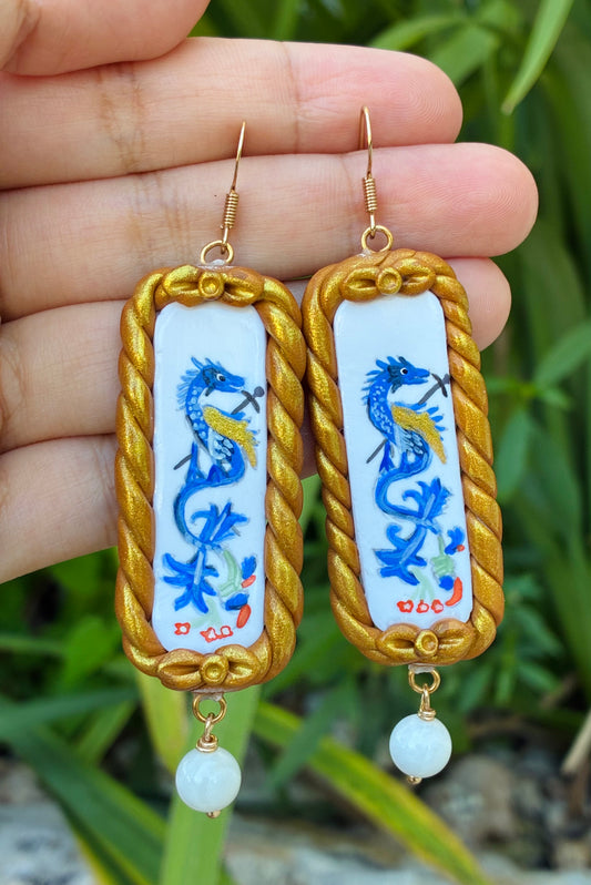 Margret of Antioch Medieval Dragon Earrings