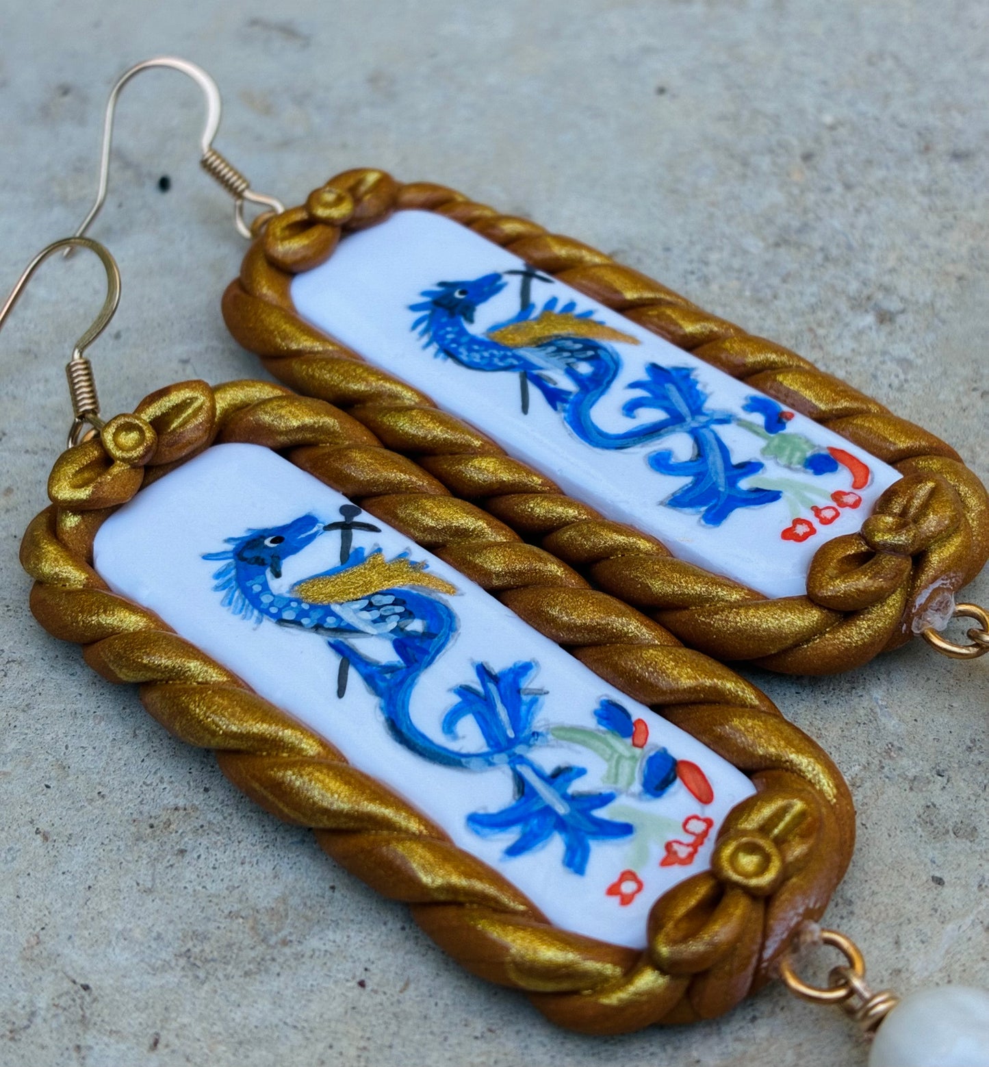 Margret of Antioch Medieval Dragon Earrings