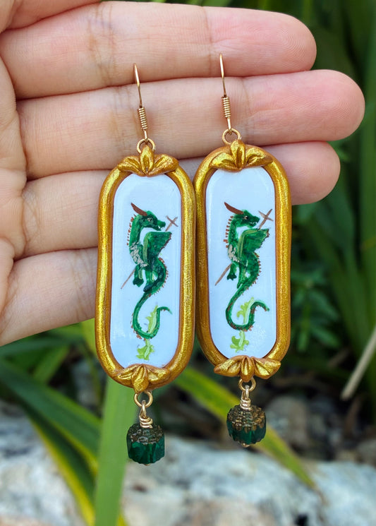 St. Martha Medieval Dragon Earrings