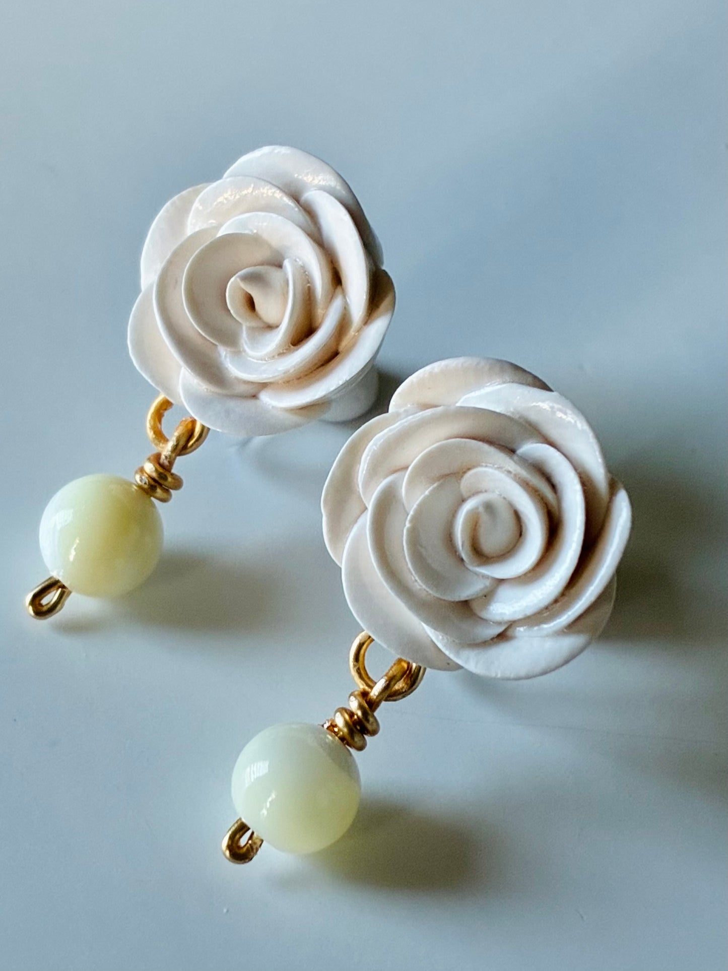 Rosa Mystica Earrings in White