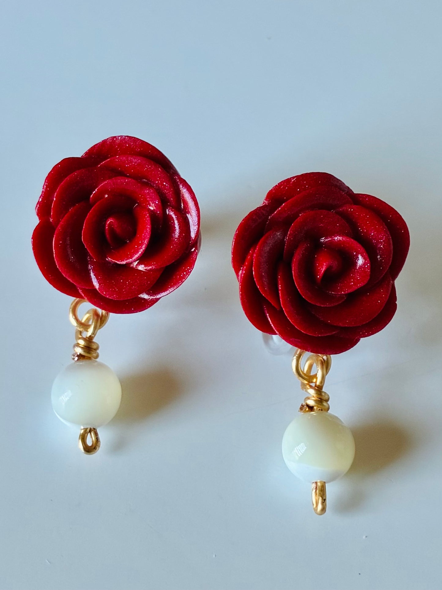 Rosa Mystica Earrings in Red