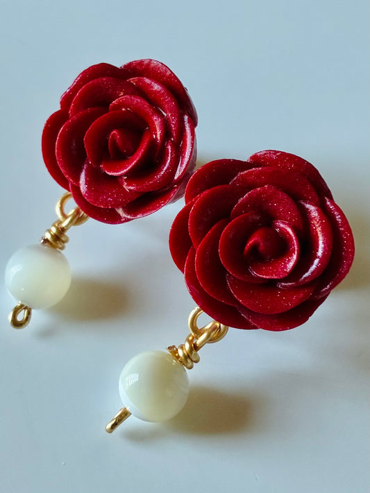 Rosa Mystica Earrings in Red