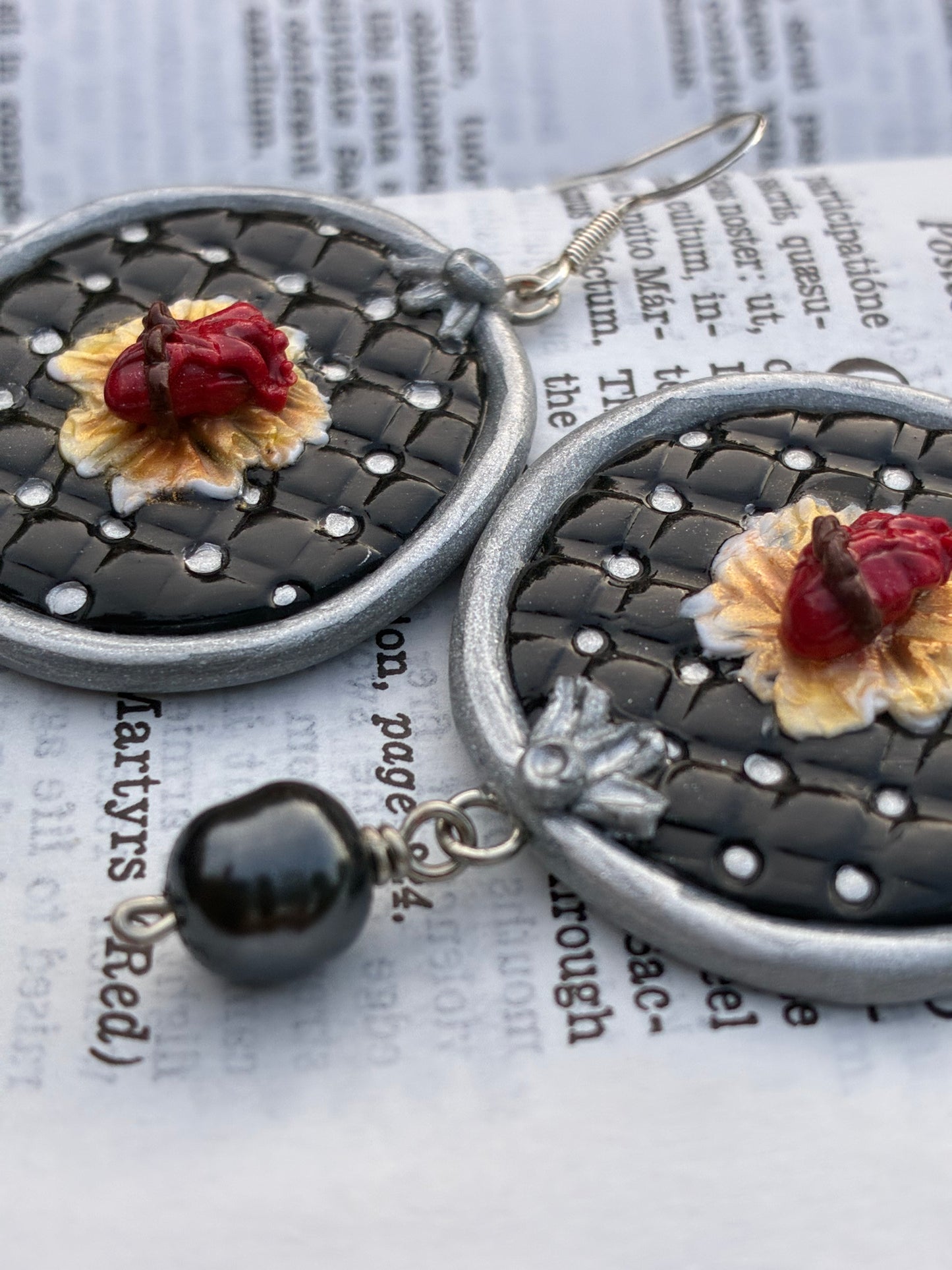 Gothic Sacred Heart Earrings