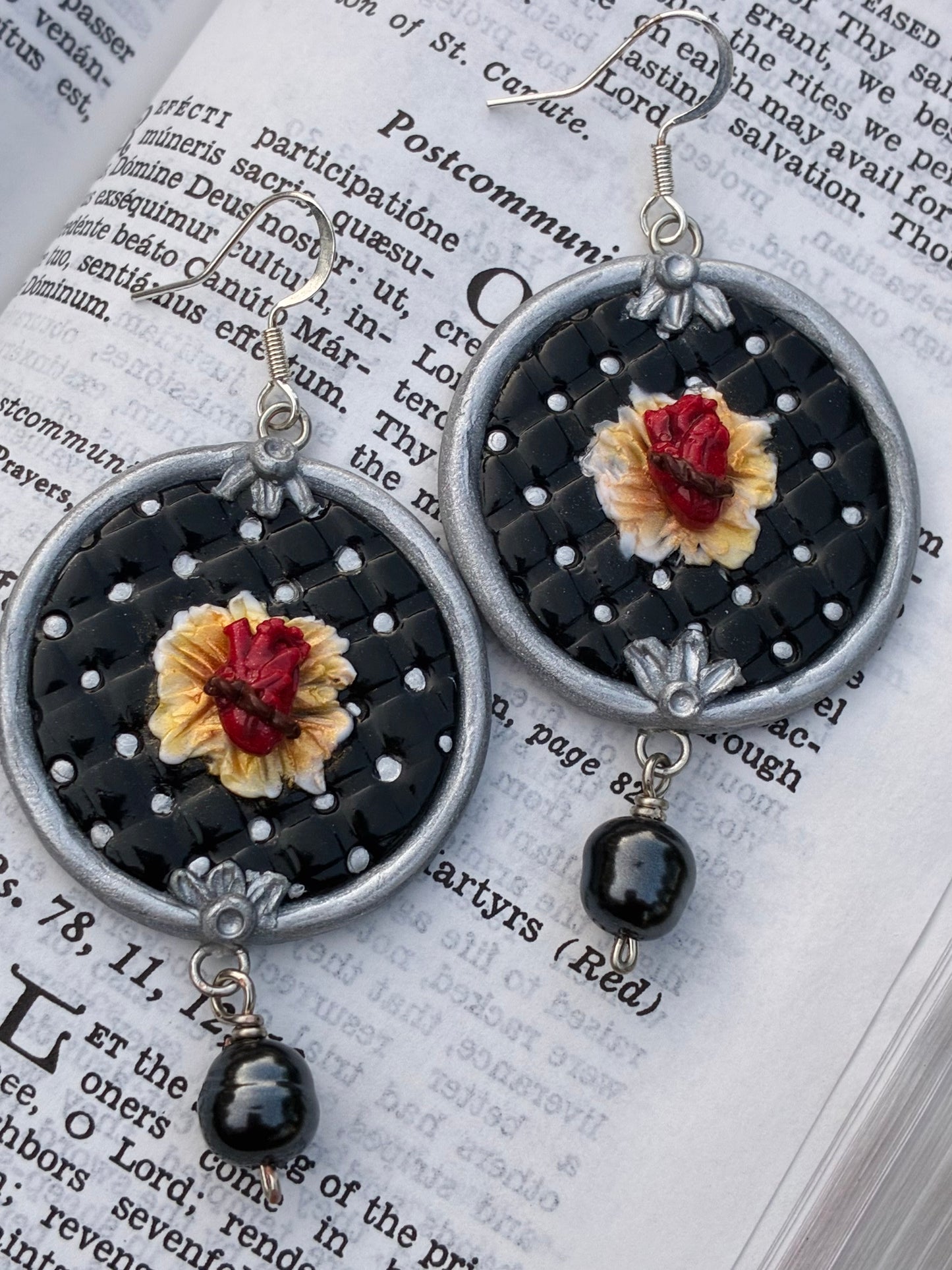Gothic Sacred Heart Earrings