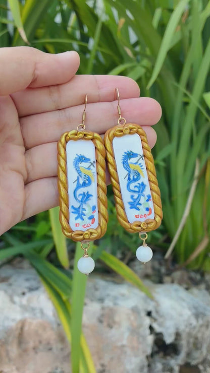 Margret of Antioch Medieval Dragon Earrings
