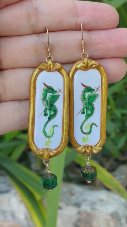 St. Martha Medieval Dragon Earrings