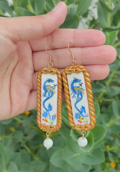 Margret of Antioch Medieval Dragon Earrings
